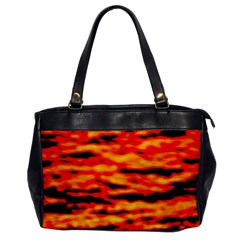 Red  Waves Abstract Series No14 Oversize Office Handbag by DimitriosArt