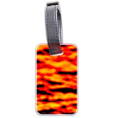 Red  Waves Abstract Series No14 Luggage Tag (two Sides) by DimitriosArt