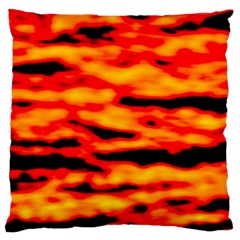 Red  Waves Abstract Series No14 Large Flano Cushion Case (one Side) by DimitriosArt