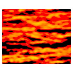 Red  Waves Abstract Series No14 Double Sided Flano Blanket (medium)  by DimitriosArt