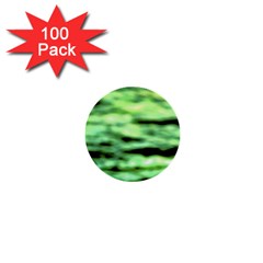 Green  Waves Abstract Series No13 1  Mini Buttons (100 Pack)  by DimitriosArt