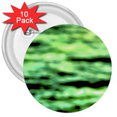 Green  Waves Abstract Series No13 3  Buttons (10 Pack)  by DimitriosArt