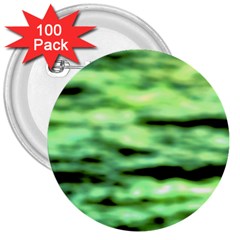 Green  Waves Abstract Series No13 3  Buttons (100 Pack)  by DimitriosArt