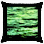 Green  Waves Abstract Series No13 Throw Pillow Case (Black) Front