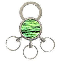 Green  Waves Abstract Series No13 3-ring Key Chain by DimitriosArt