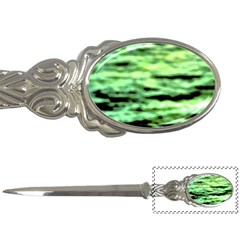 Green  Waves Abstract Series No13 Letter Opener by DimitriosArt