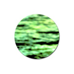 Green  Waves Abstract Series No13 Magnet 3  (round) by DimitriosArt