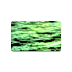 Green  Waves Abstract Series No13 Magnet (name Card) by DimitriosArt