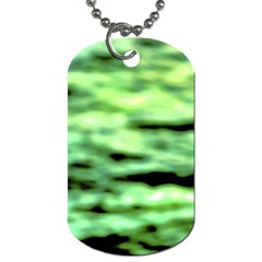 Green  Waves Abstract Series No13 Dog Tag (two Sides) by DimitriosArt