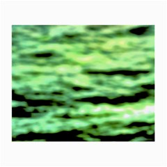 Green  Waves Abstract Series No13 Small Glasses Cloth by DimitriosArt