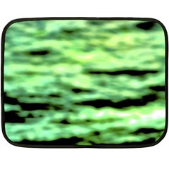 Green  Waves Abstract Series No13 Fleece Blanket (mini) by DimitriosArt