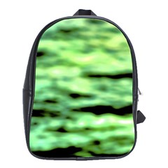 Green  Waves Abstract Series No13 School Bag (large) by DimitriosArt