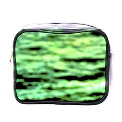 Green  Waves Abstract Series No13 Mini Toiletries Bag (one Side) by DimitriosArt