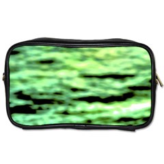 Green  Waves Abstract Series No13 Toiletries Bag (two Sides) by DimitriosArt