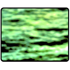 Green  Waves Abstract Series No13 Fleece Blanket (medium)  by DimitriosArt