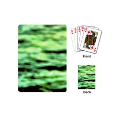 Green  Waves Abstract Series No13 Playing Cards Single Design (mini) by DimitriosArt