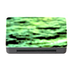 Green  Waves Abstract Series No13 Memory Card Reader With Cf by DimitriosArt