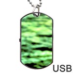 Green  Waves Abstract Series No13 Dog Tag USB Flash (Two Sides) Front