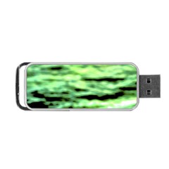 Green  Waves Abstract Series No13 Portable Usb Flash (two Sides) by DimitriosArt