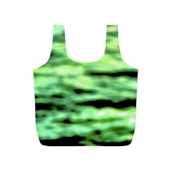 Green  Waves Abstract Series No13 Full Print Recycle Bag (s) by DimitriosArt