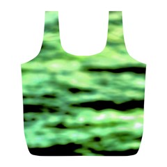 Green  Waves Abstract Series No13 Full Print Recycle Bag (l) by DimitriosArt