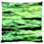 Green  Waves Abstract Series No13 Large Flano Cushion Case (One Side) Front