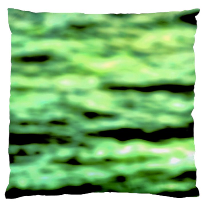 Green  Waves Abstract Series No13 Large Flano Cushion Case (One Side)