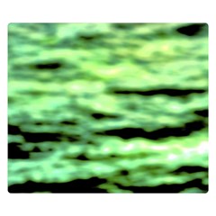 Green  Waves Abstract Series No13 Double Sided Flano Blanket (small)  by DimitriosArt