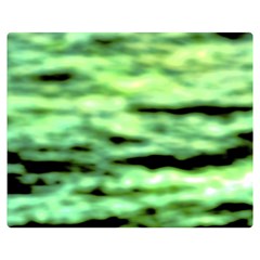 Green  Waves Abstract Series No13 Double Sided Flano Blanket (medium)  by DimitriosArt