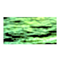 Green  Waves Abstract Series No13 Satin Wrap by DimitriosArt