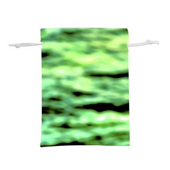 Green  Waves Abstract Series No13 Lightweight Drawstring Pouch (s) by DimitriosArt