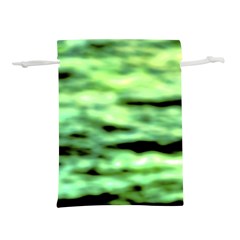 Green  Waves Abstract Series No13 Lightweight Drawstring Pouch (l) by DimitriosArt