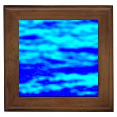 Blue Waves Abstract Series No12 Framed Tile by DimitriosArt