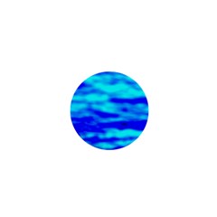 Blue Waves Abstract Series No12 1  Mini Buttons by DimitriosArt