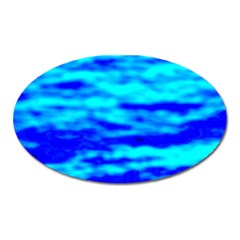 Blue Waves Abstract Series No12 Oval Magnet by DimitriosArt