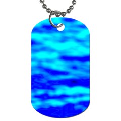 Blue Waves Abstract Series No12 Dog Tag (one Side) by DimitriosArt