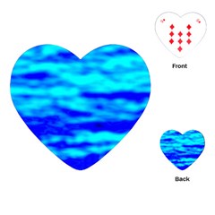 Blue Waves Abstract Series No12 Playing Cards Single Design (heart) by DimitriosArt