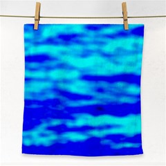 Blue Waves Abstract Series No12 Face Towel by DimitriosArt