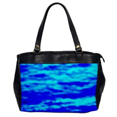 Blue Waves Abstract Series No12 Oversize Office Handbag by DimitriosArt