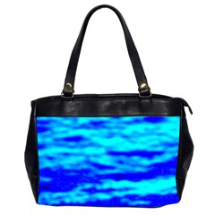 Blue Waves Abstract Series No12 Oversize Office Handbag (2 Sides) by DimitriosArt