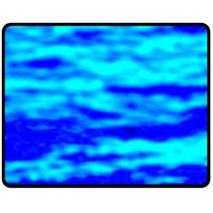 Blue Waves Abstract Series No12 Fleece Blanket (medium)  by DimitriosArt