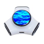 Blue Waves Abstract Series No12 3-Port USB Hub Front