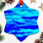 Blue Waves Abstract Series No12 Snowflake Ornament (Two Sides) Front