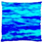 Blue Waves Abstract Series No12 Large Cushion Case (Two Sides) Front