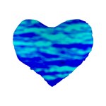 Blue Waves Abstract Series No12 Standard 16  Premium Heart Shape Cushions Back