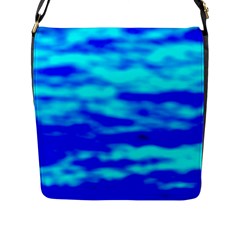 Blue Waves Abstract Series No12 Flap Closure Messenger Bag (l) by DimitriosArt