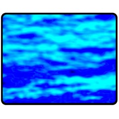 Blue Waves Abstract Series No12 Double Sided Fleece Blanket (medium)  by DimitriosArt