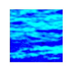 Blue Waves Abstract Series No12 Small Satin Scarf (square) by DimitriosArt