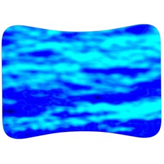 Blue Waves Abstract Series No12 Velour Seat Head Rest Cushion by DimitriosArt