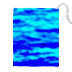 Blue Waves Abstract Series No12 Drawstring Pouch (5xl) by DimitriosArt